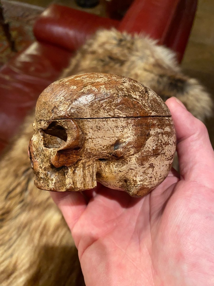 Vanité, Memento Mori, élément De Retable Du XVIII Eme Siècle, Crâne -photo-2