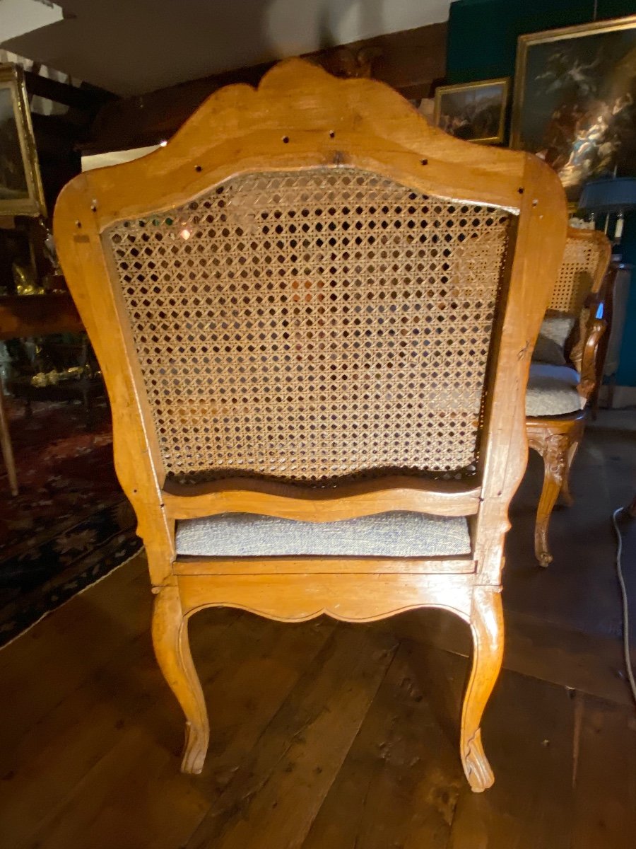 Set Of Four Louis XV Period Caned Armchairs, 18th Century -photo-4