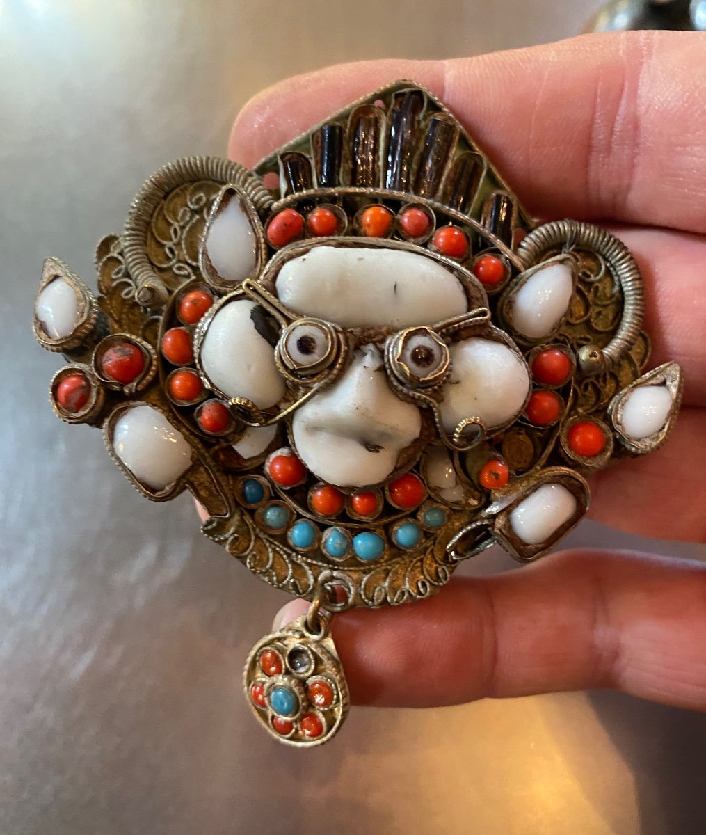 Charming Mahakala Mask, Antique Tibetan Jewel 