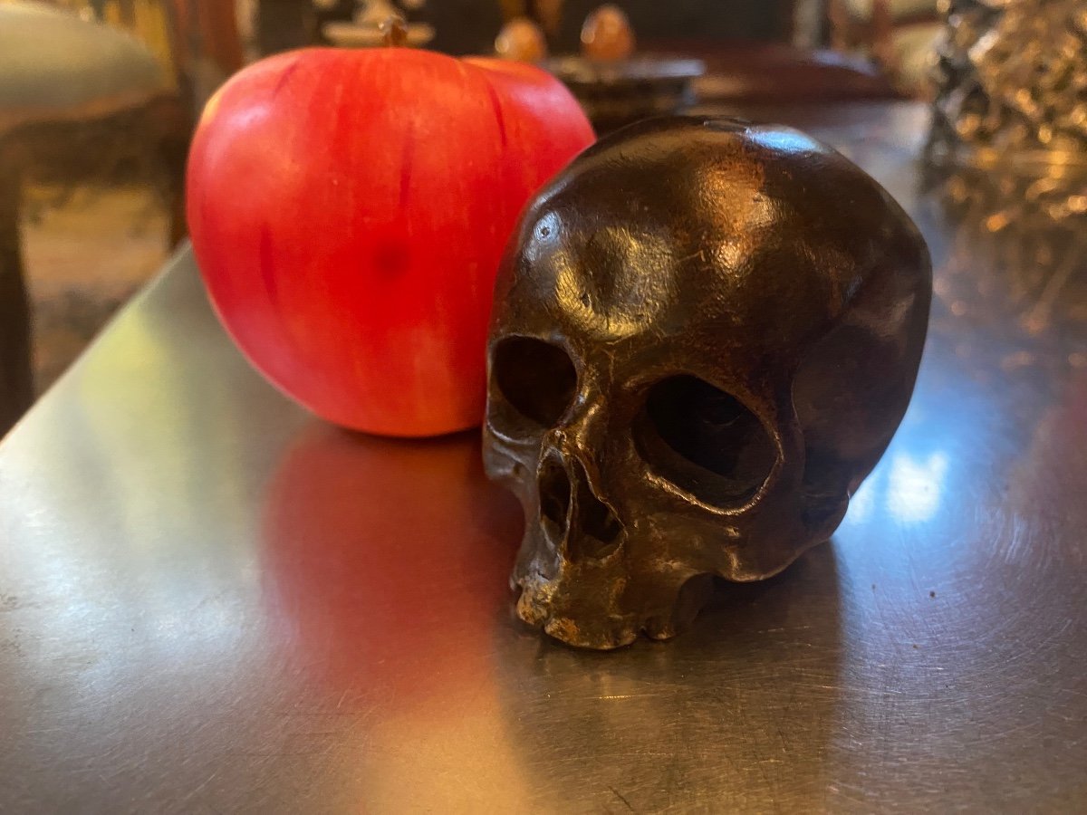 Memento Mori, Vanitas, Bronze Skull From The End Of The 19th Century -photo-2