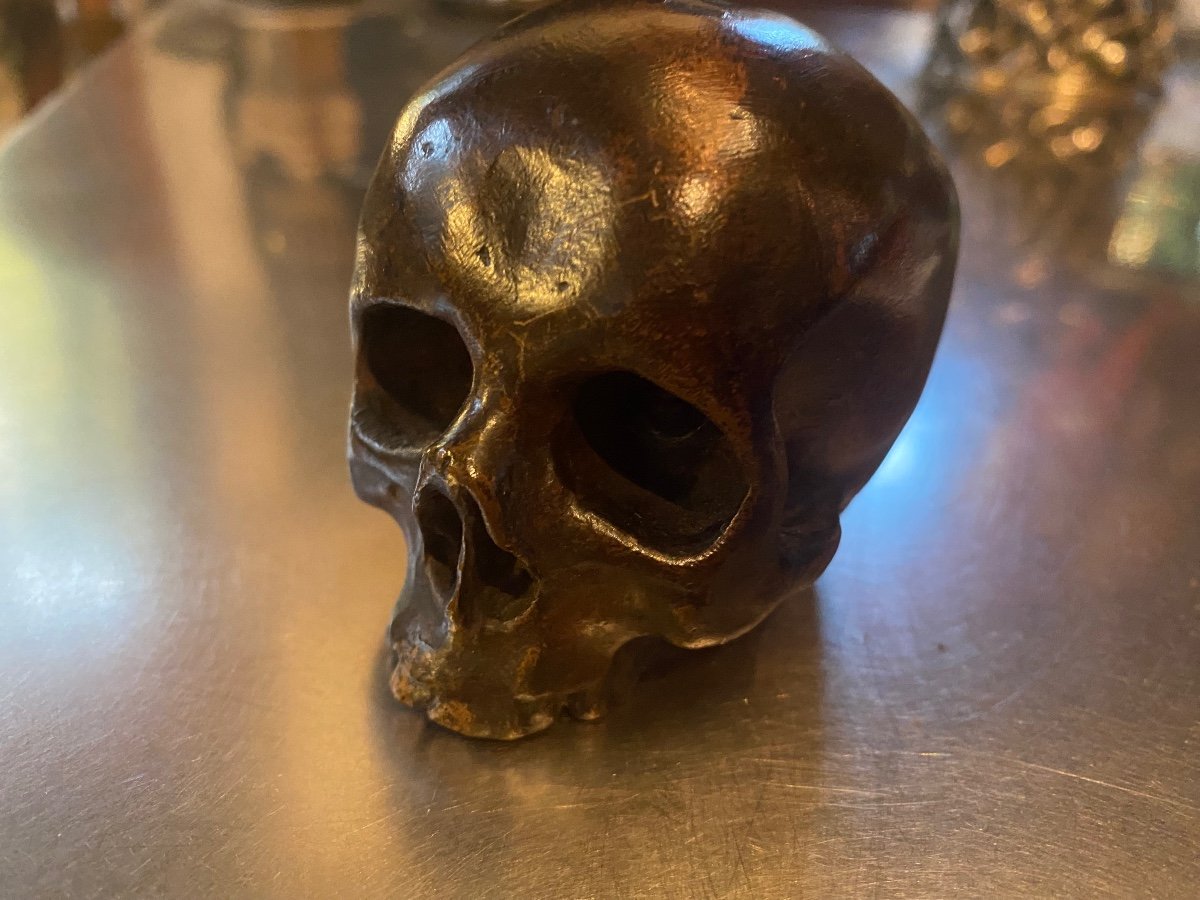 Memento Mori, Vanitas, Bronze Skull From The End Of The 19th Century -photo-3