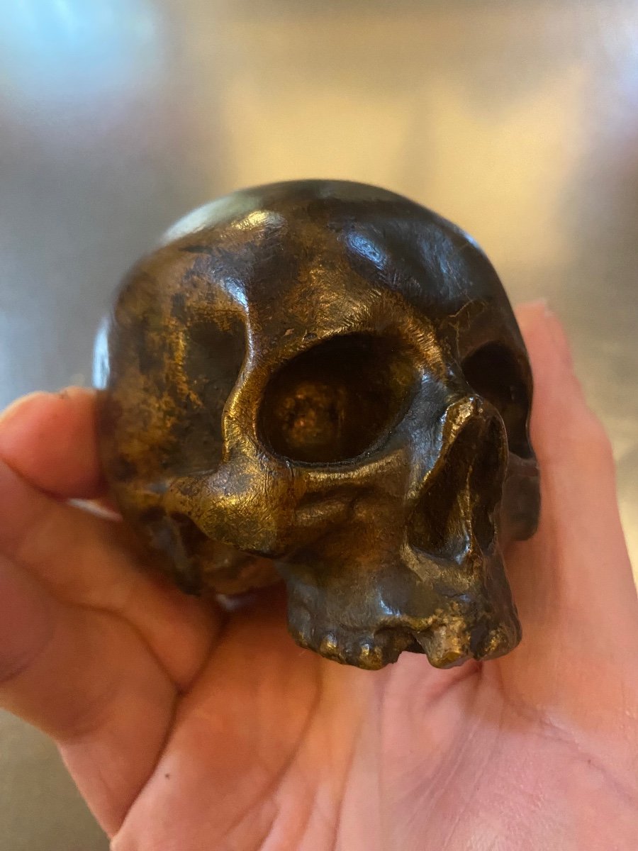 Memento Mori, Vanitas, Bronze Skull From The End Of The 19th Century -photo-4