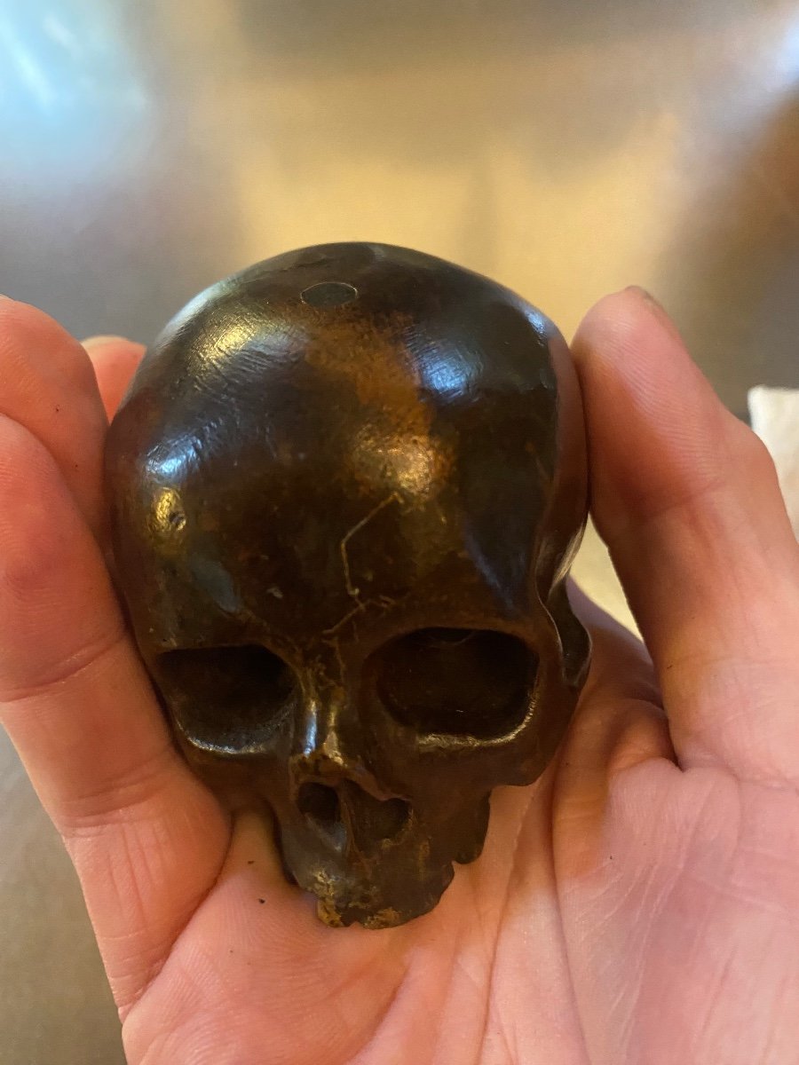 Memento Mori, Vanitas, Bronze Skull From The End Of The 19th Century -photo-3