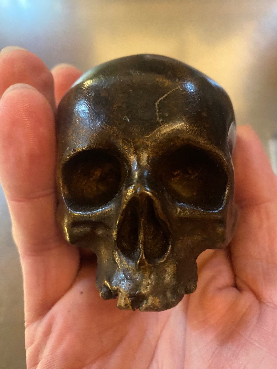 Memento Mori, Vanitas, Bronze Skull From The End Of The 19th Century -photo-8