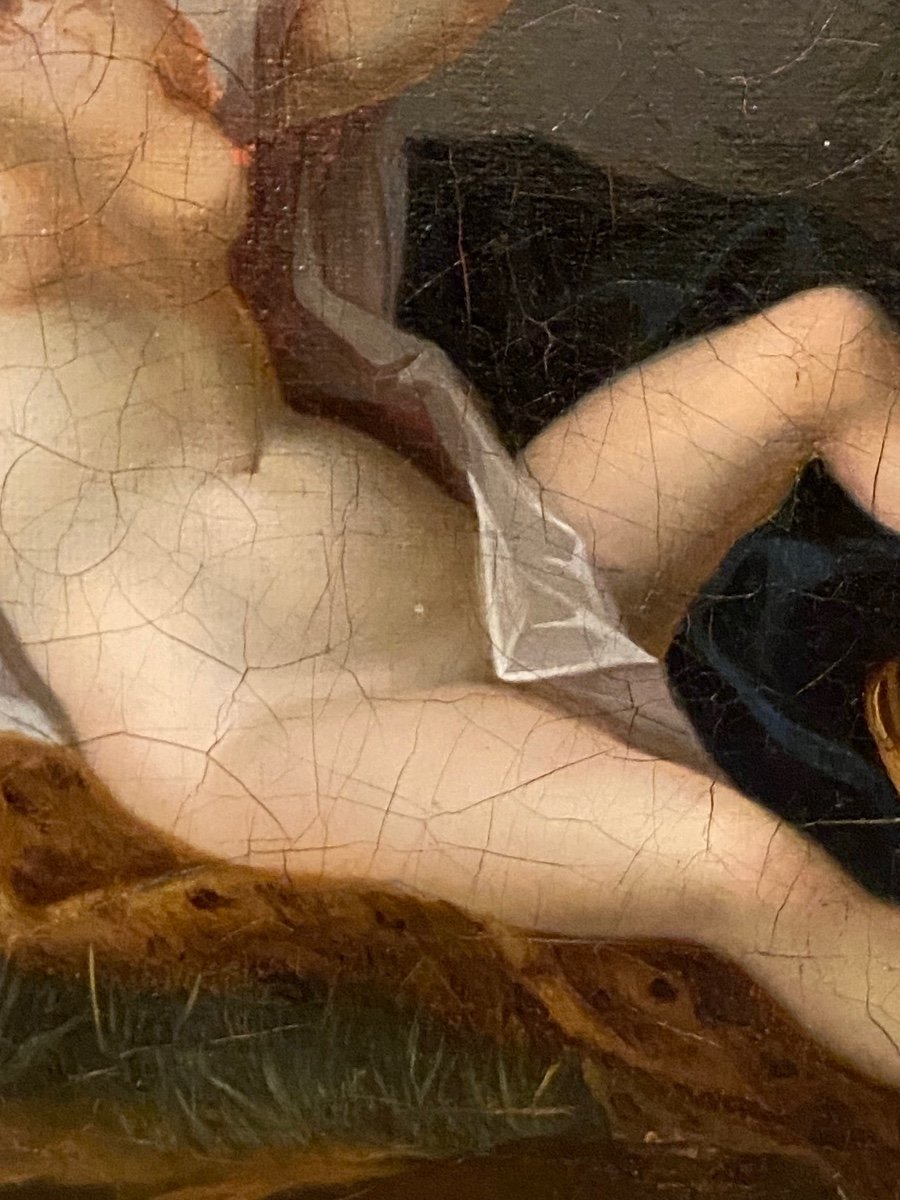 Oil On Canvas, Bacchante With Cymbals Attributed To Jean-simon Berthélémy (1743-1811)-photo-6