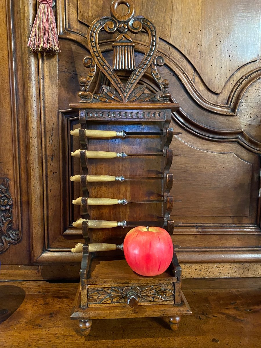 Porte Couteau Provençal Ou Couteliero En Noyer-photo-2