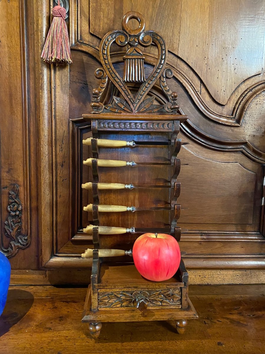 Porte Couteau Provençal Ou Couteliero En Noyer-photo-8