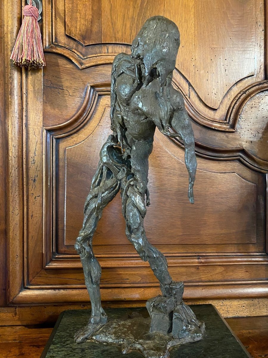 La Mort, L’âme Tourmentée Ou L’âme écorchée, Grand Bronze Signé Franck Pe, Né En 1956