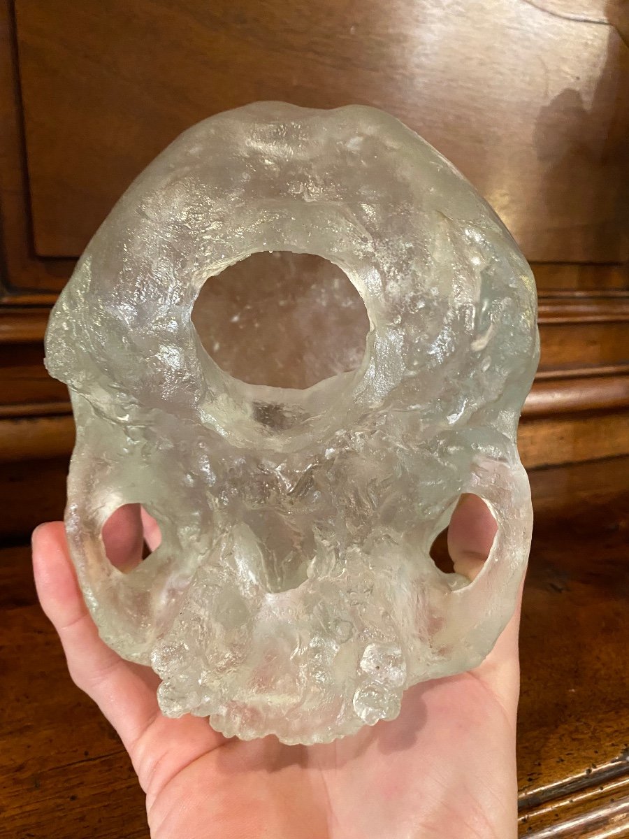 Beautiful Life Size Solid Translucent White Crystal Skull -photo-4