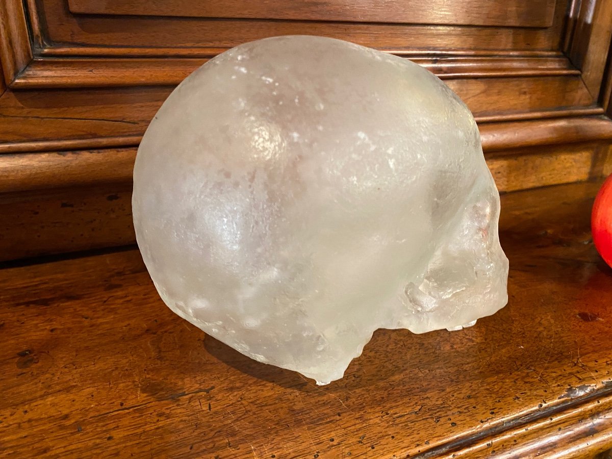 Beautiful Life Size Solid Translucent White Crystal Skull -photo-5