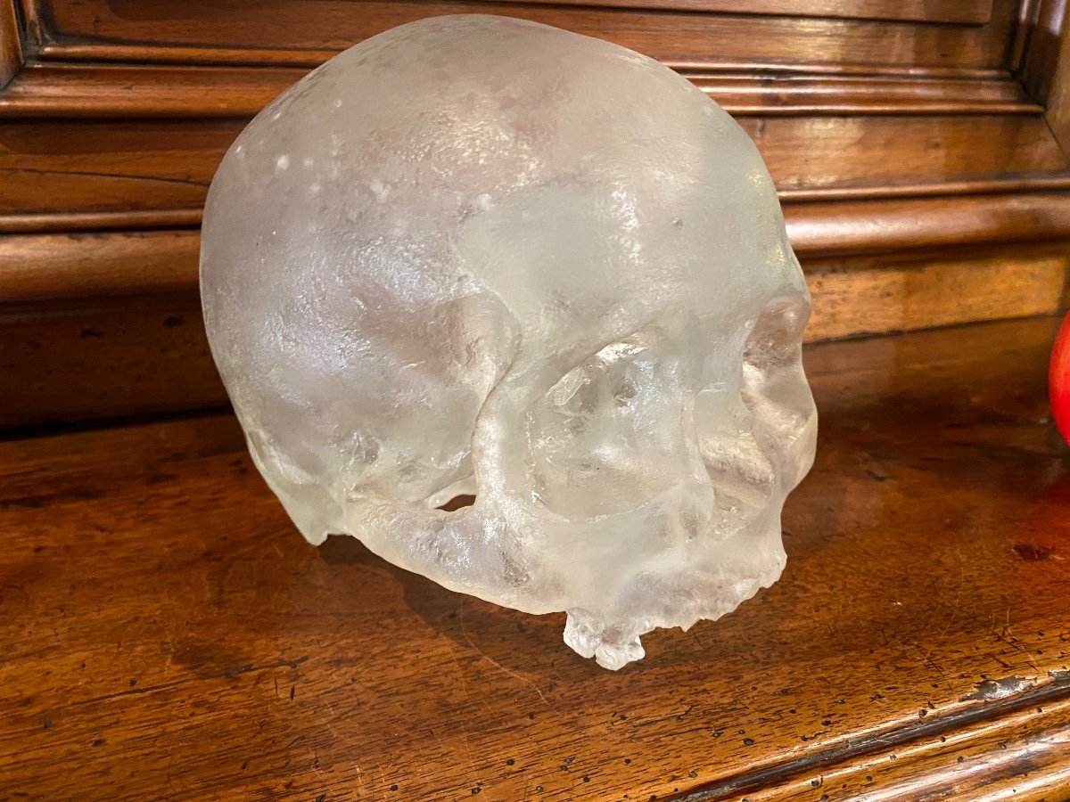 Beautiful Life Size Solid Translucent White Crystal Skull -photo-7