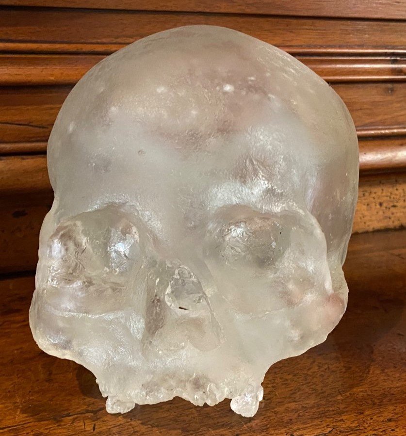 Beautiful Life Size Solid Translucent White Crystal Skull 