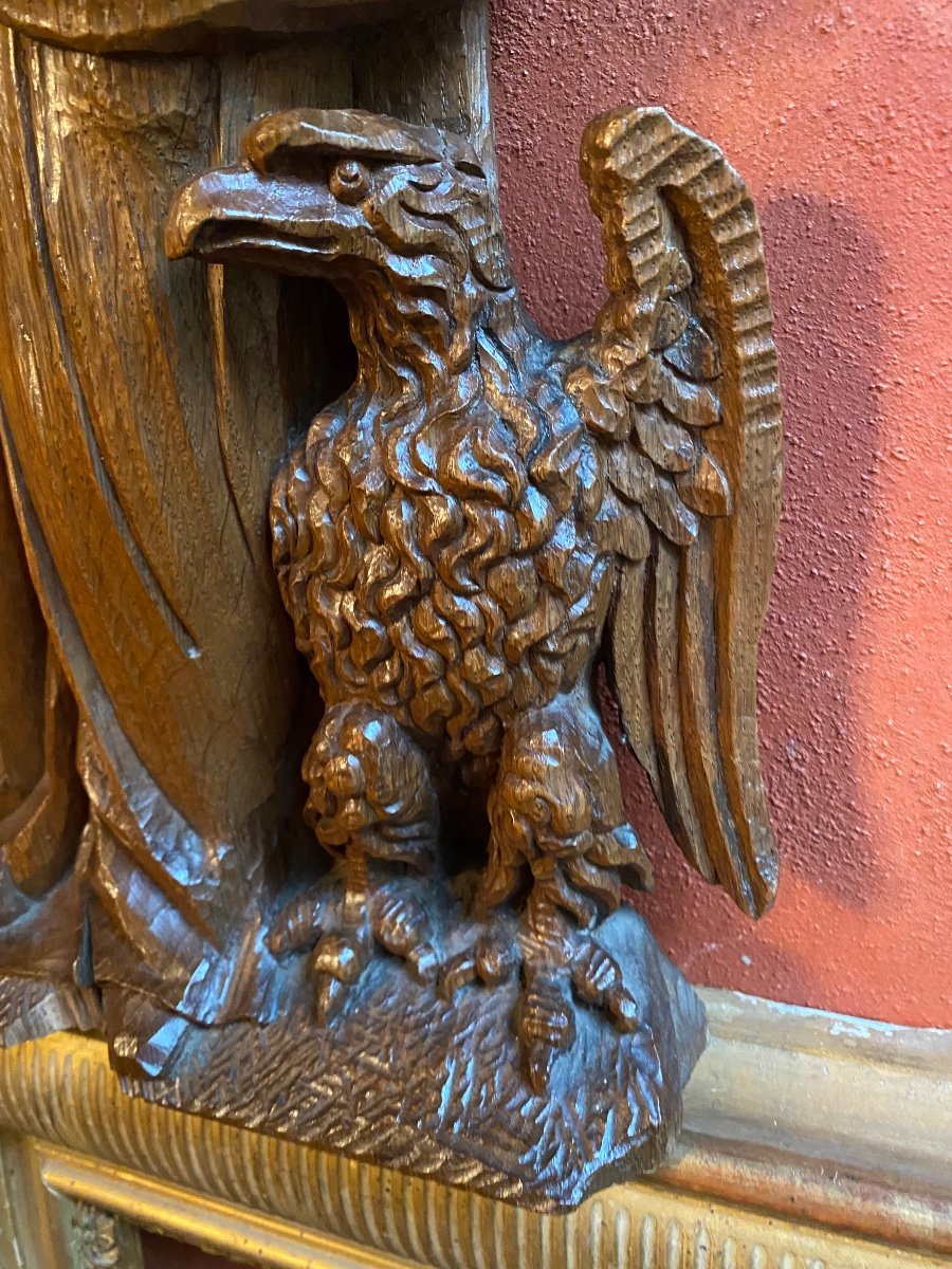 Large Saint John The Evangelist And His Eagle, 18th Century Bas Relief -photo-4