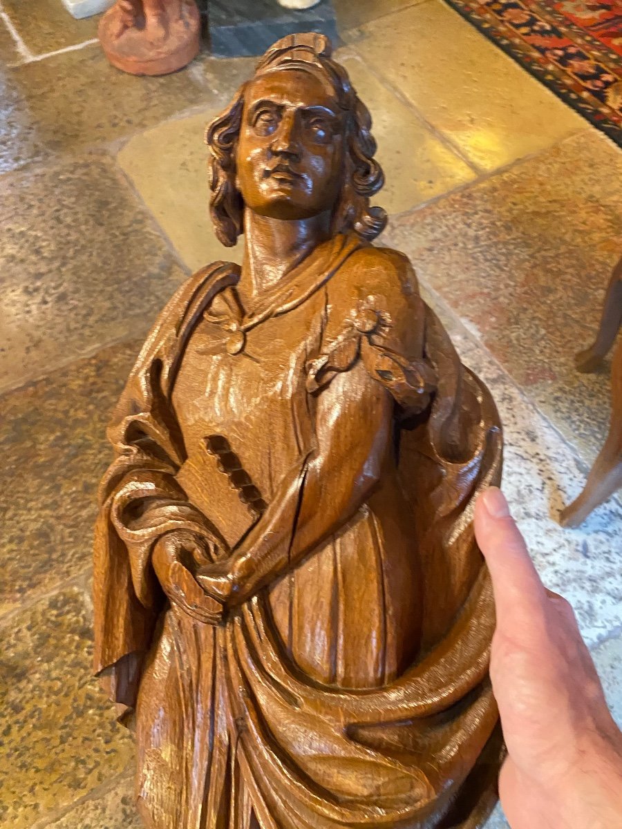 Large Saint John The Evangelist And His Eagle, 18th Century Bas Relief -photo-6