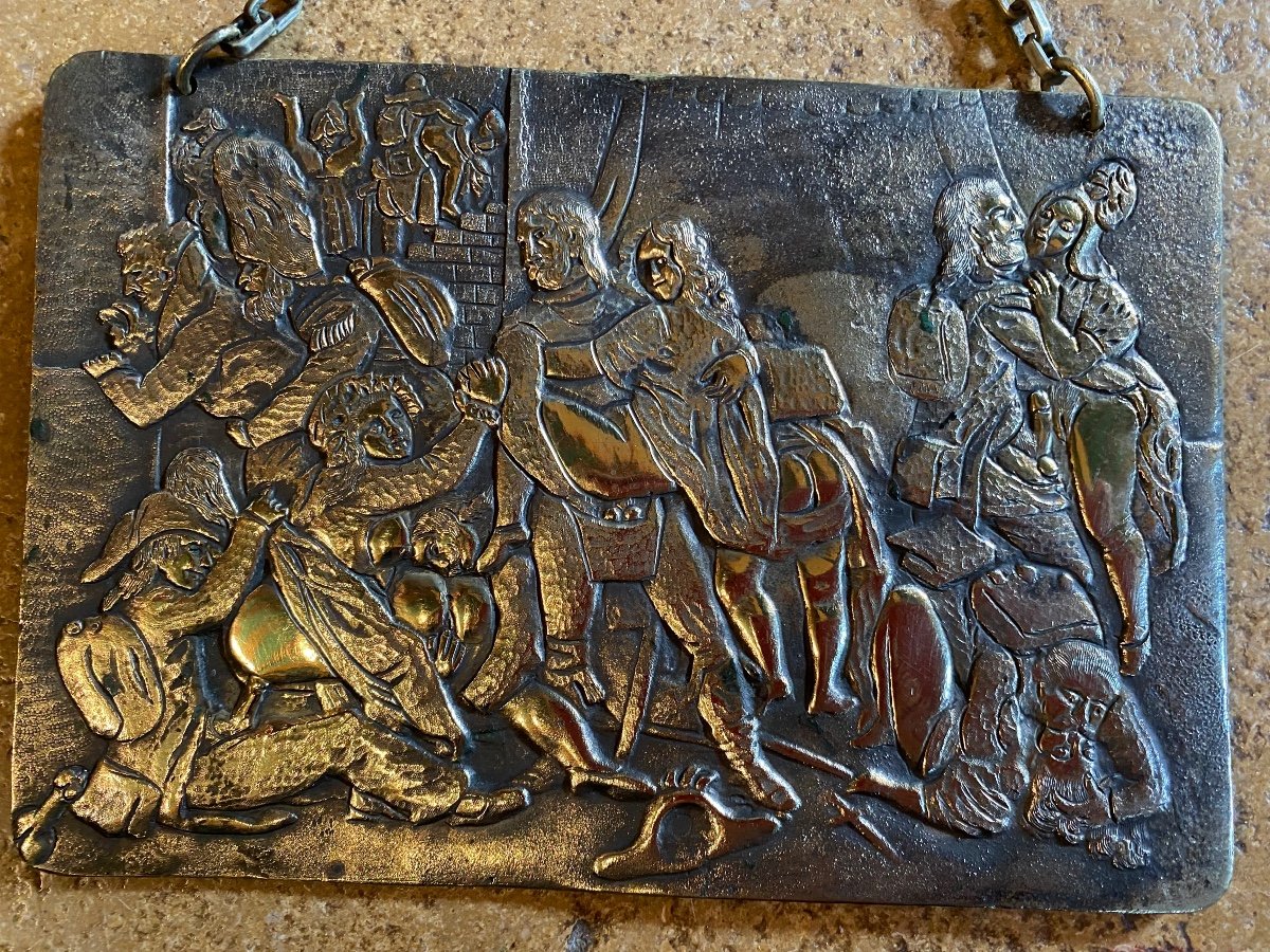 Erotica, Les Hussards,  Plaque En Bronze Fin Du XIX Eme Siècle -photo-4