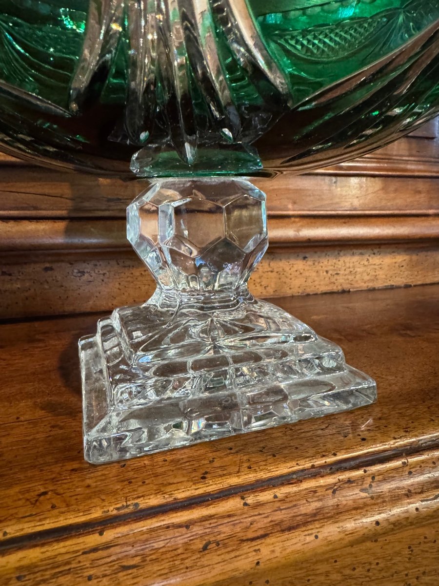 Large Val Saint Lambert Crystal Centerpiece Cup -photo-4