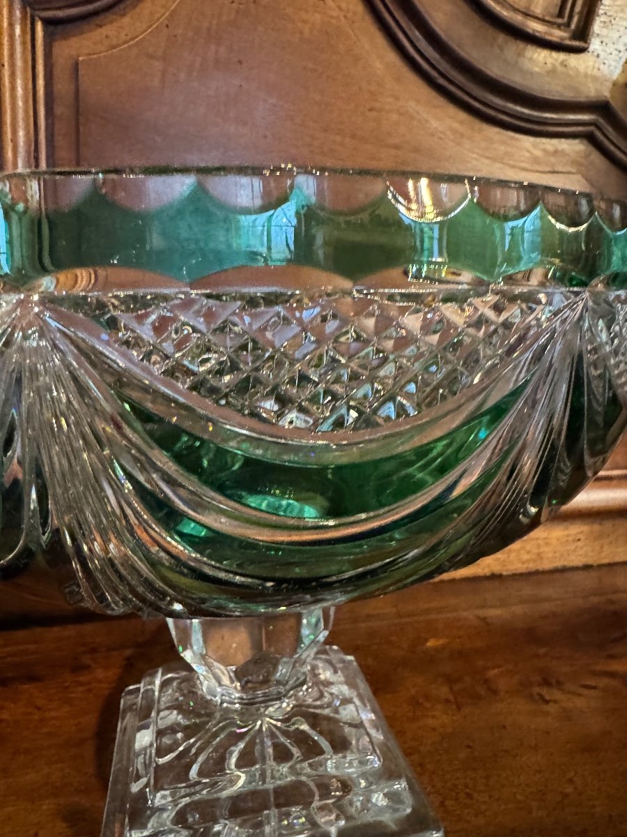 Large Val Saint Lambert Crystal Centerpiece Cup -photo-4