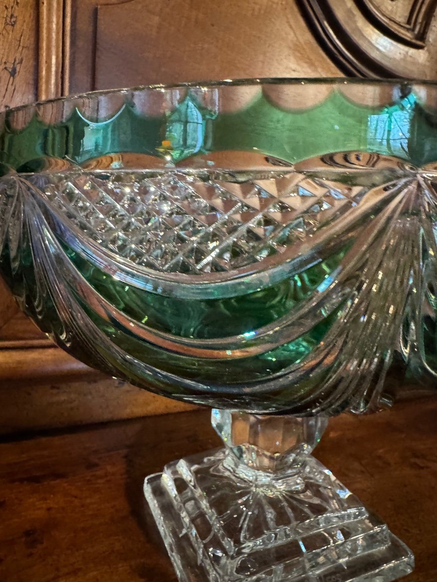 Large Val Saint Lambert Crystal Centerpiece Cup -photo-6