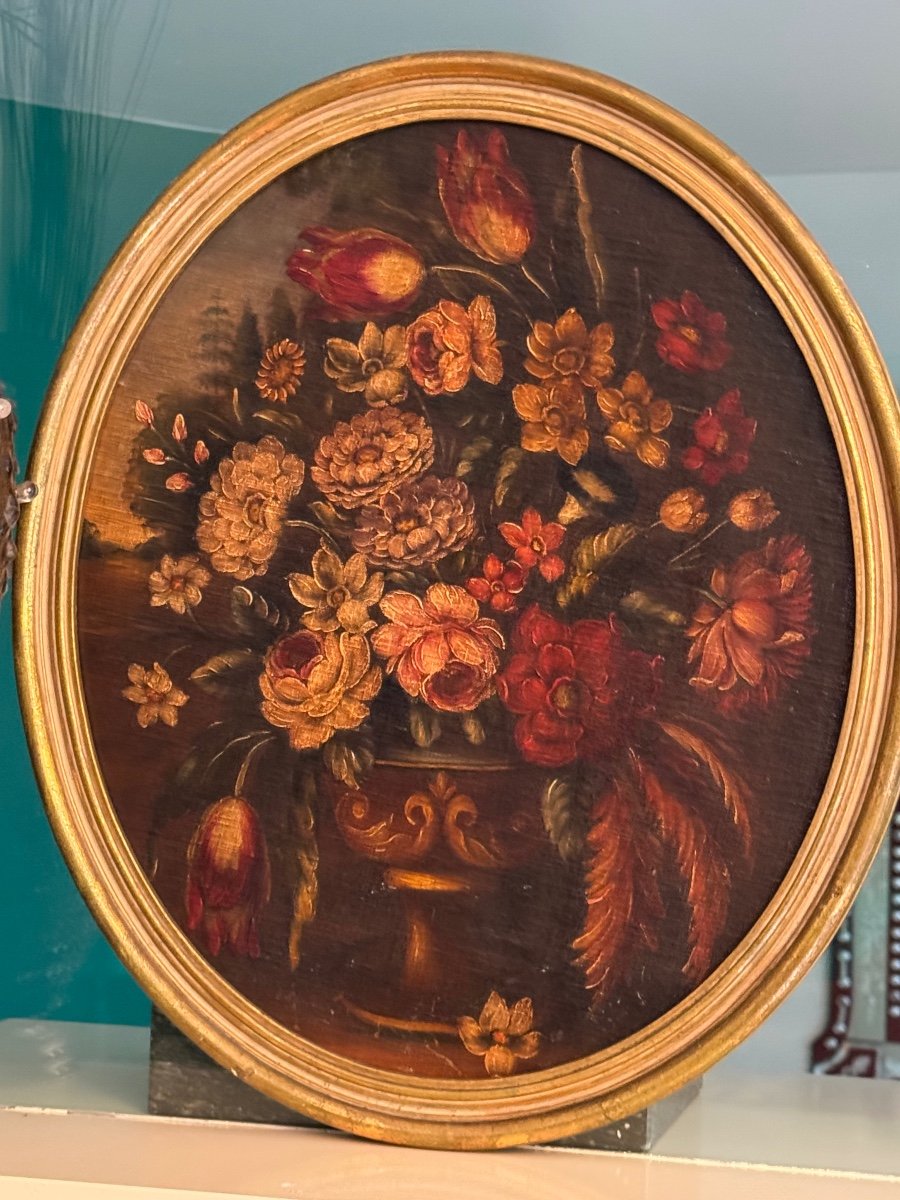 Bouquets Of Flowers In Medici Vases, End Of The 19th Century -photo-2