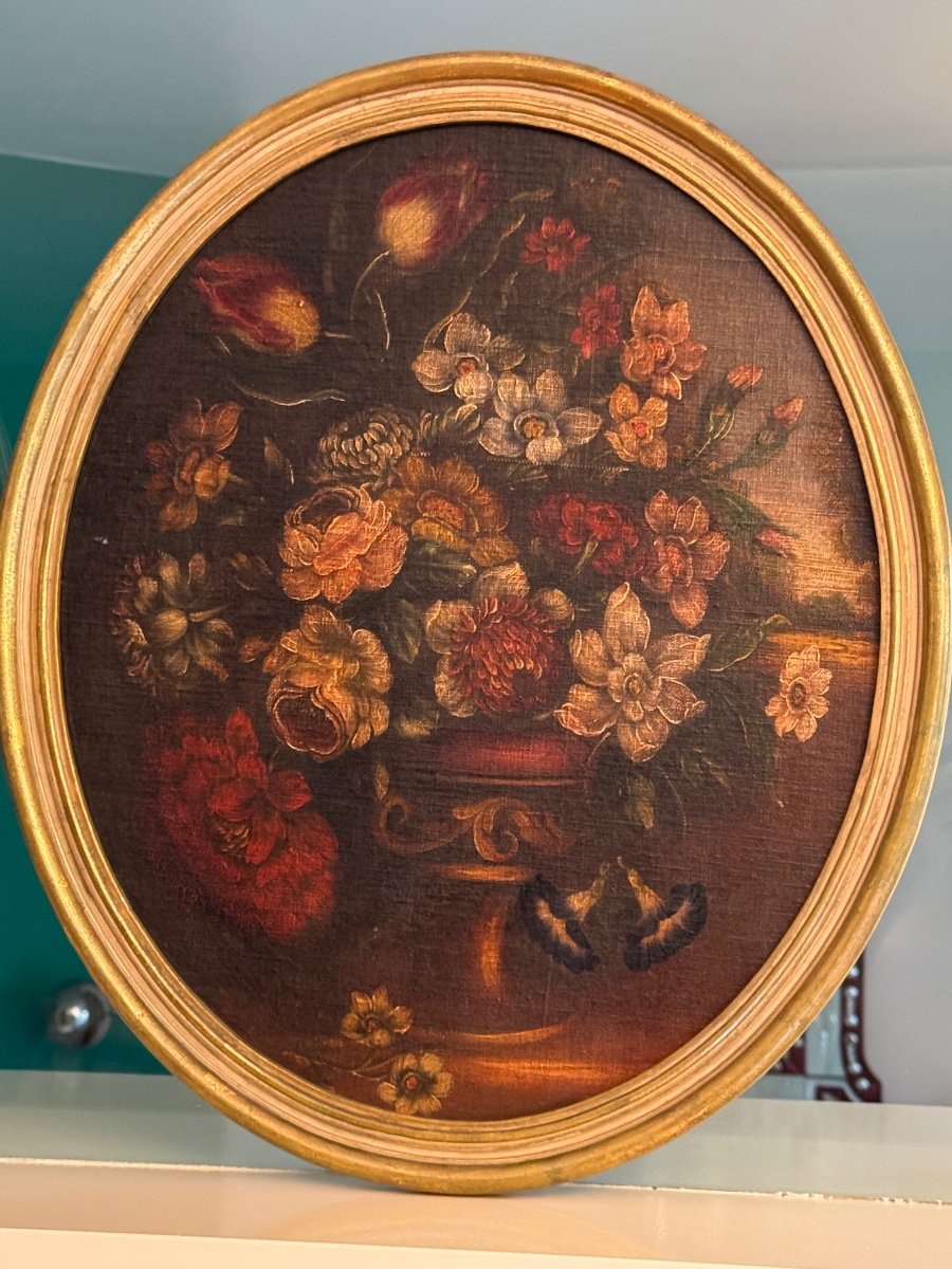 Bouquets Of Flowers In Medici Vases, End Of The 19th Century -photo-3