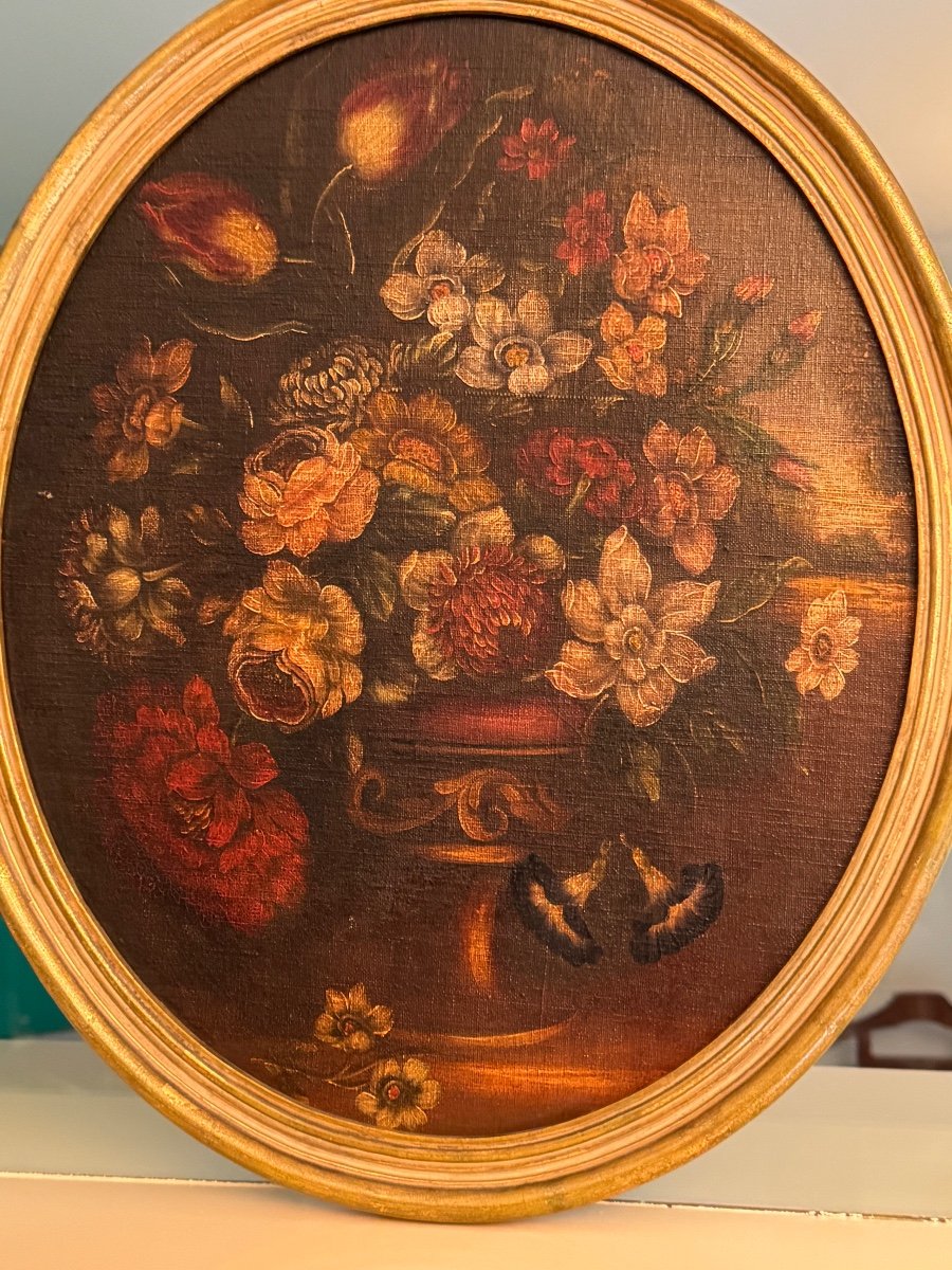 Bouquets Of Flowers In Medici Vases, End Of The 19th Century -photo-2