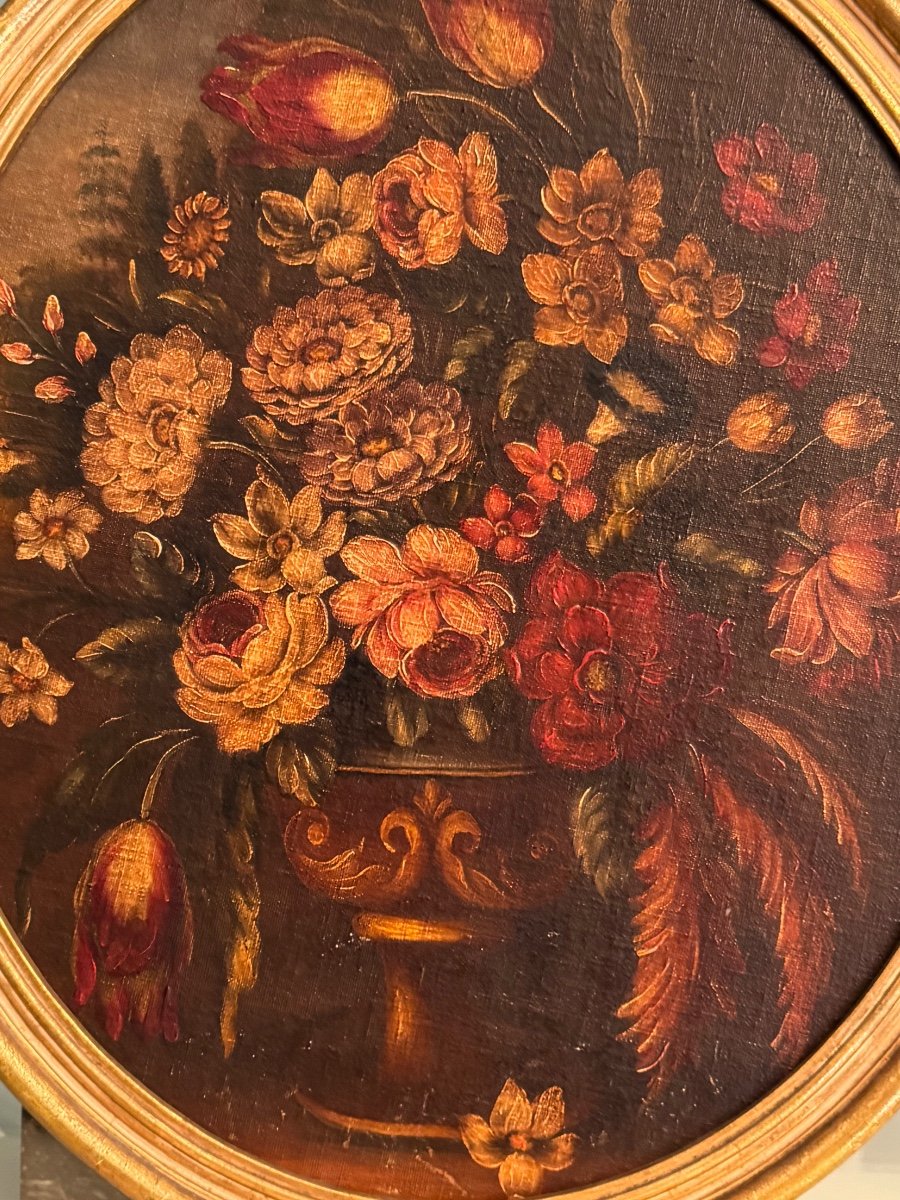 Bouquets Of Flowers In Medici Vases, End Of The 19th Century -photo-3