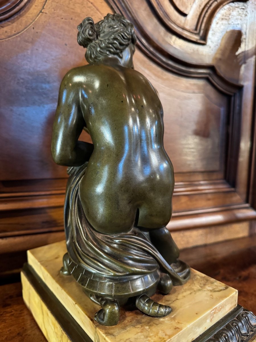 La Venus Accroupie, Beau Bronze Du XIX Eme Siècle -photo-3