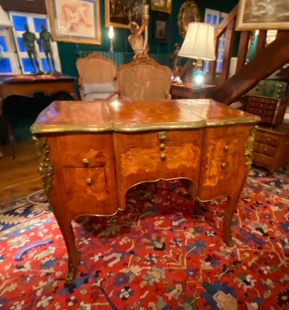 Beautiful Dressing Table With Pedestals After The Model By Pierre Bernard, Cabinetmaker At The Court Of-photo-4