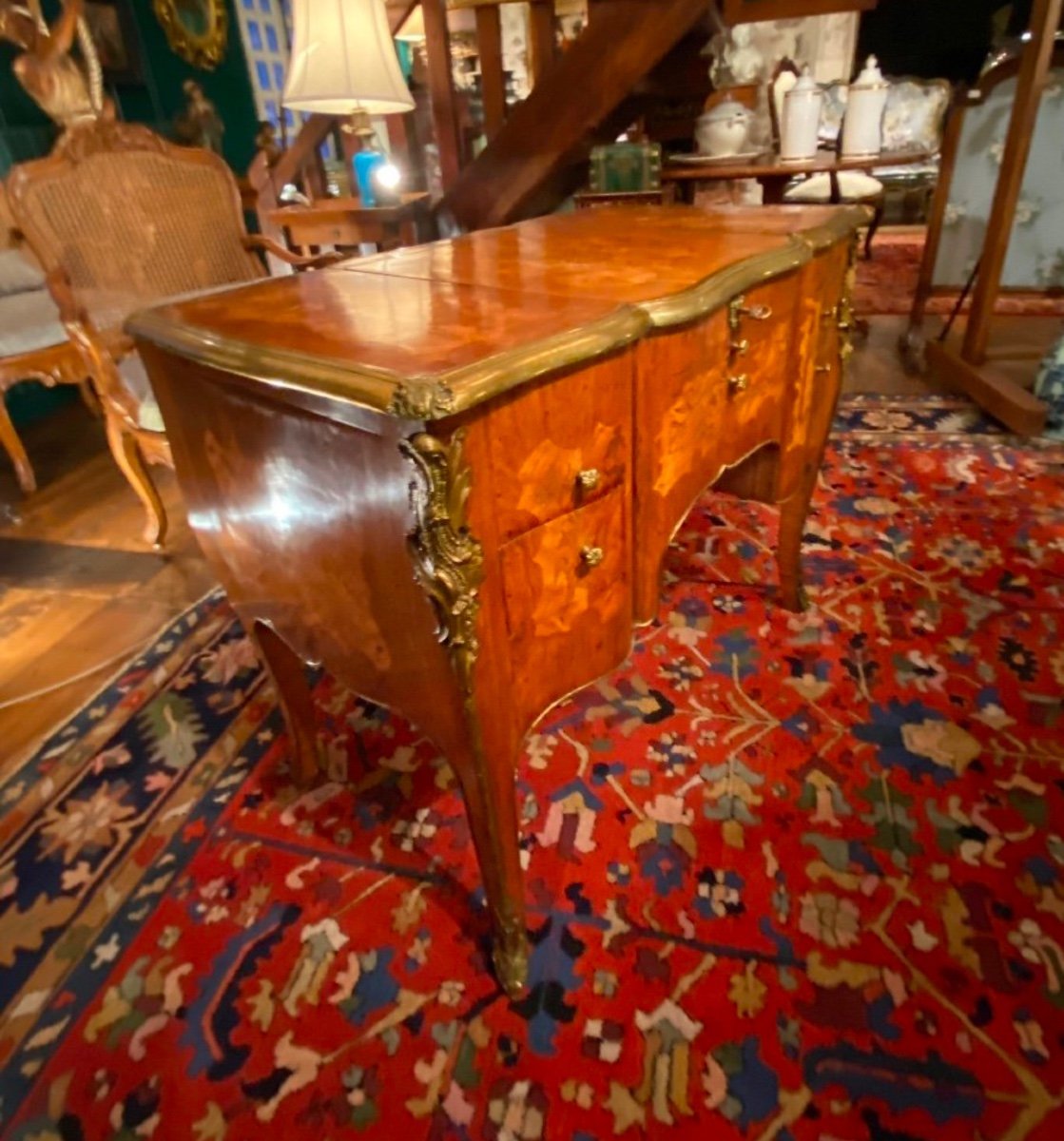 Beautiful Dressing Table With Pedestals After The Model By Pierre Bernard, Cabinetmaker At The Court Of-photo-6