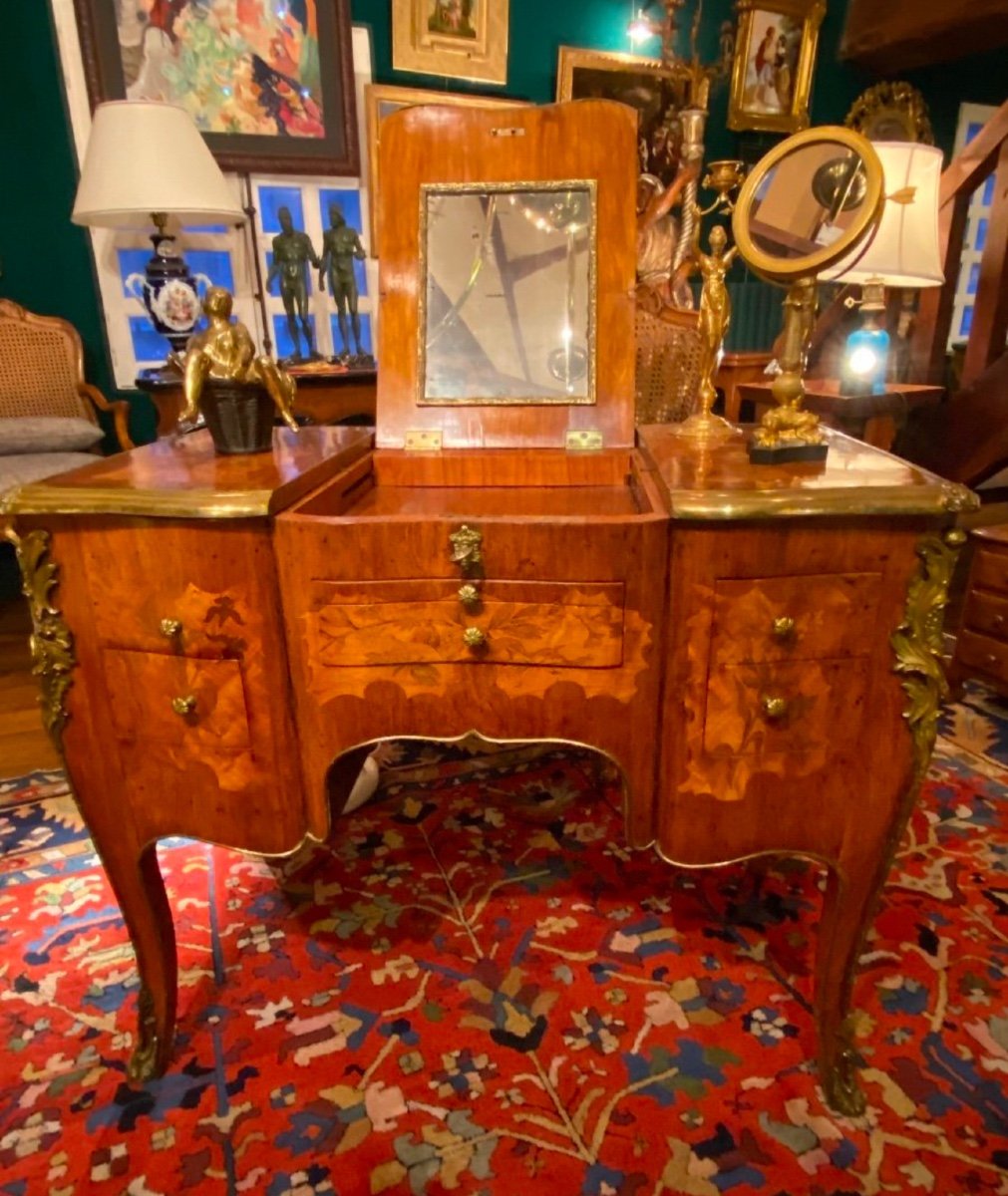 Beautiful Dressing Table With Pedestals After The Model By Pierre Bernard, Cabinetmaker At The Court Of-photo-8