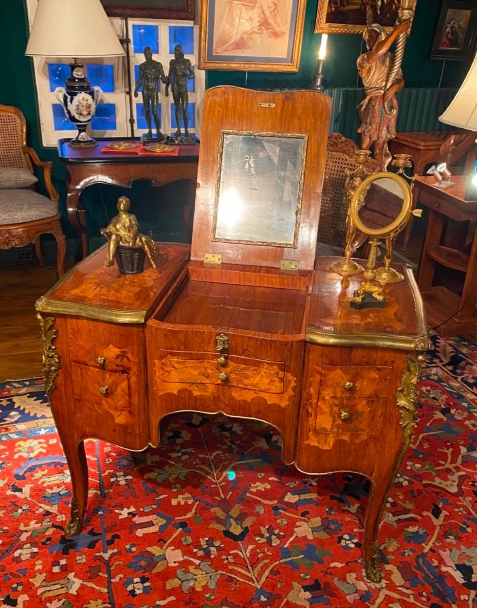 Beautiful Dressing Table With Pedestals After The Model By Pierre Bernard, Cabinetmaker At The Court Of