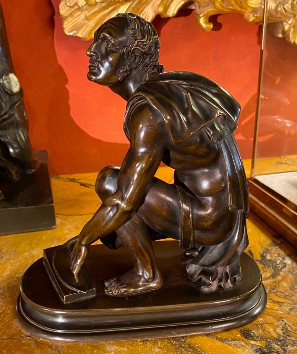 Le Rémouleur, Milichus Et Le Rotator Ou L’arrotino , Beau Bronze Du Grand Tour-photo-3