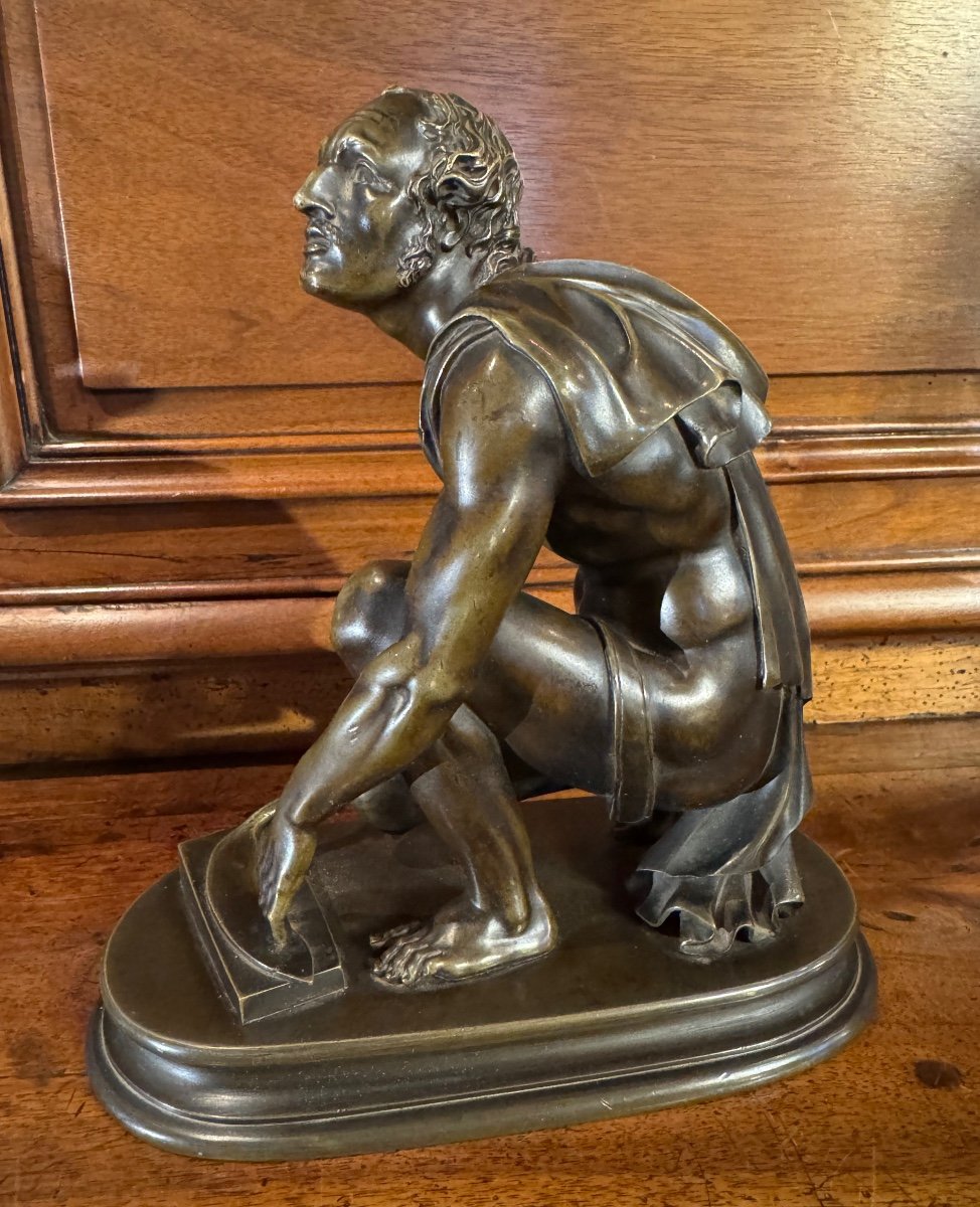 Le Rémouleur, Milichus Et Le Rotator Ou L’arrotino , Beau Bronze Du Grand Tour