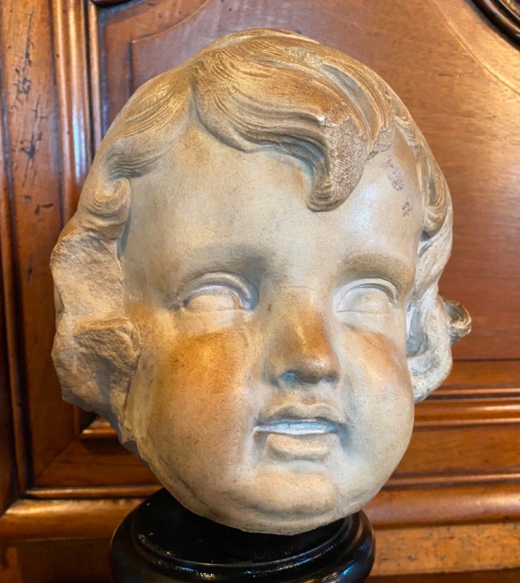 Marble Head Of A Child From The End Of The 17th Century -photo-3