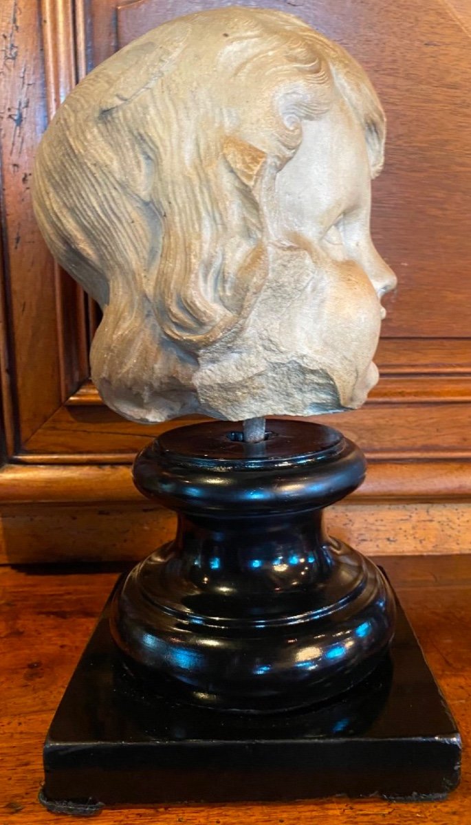 Marble Head Of A Child From The End Of The 17th Century -photo-4