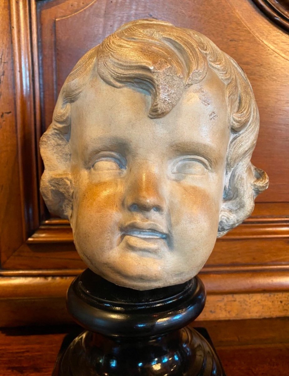 Marble Head Of A Child From The End Of The 17th Century -photo-4