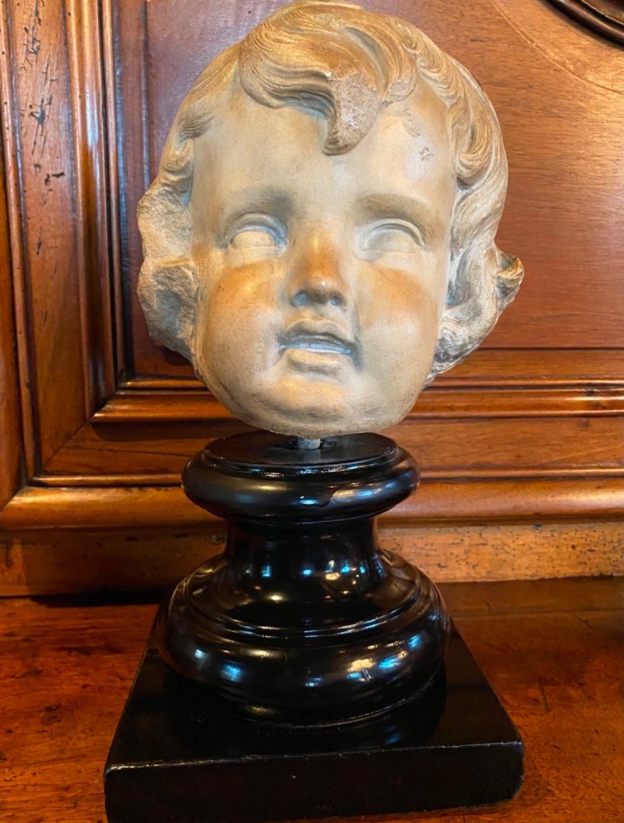 Marble Head Of A Child From The End Of The 17th Century -photo-5