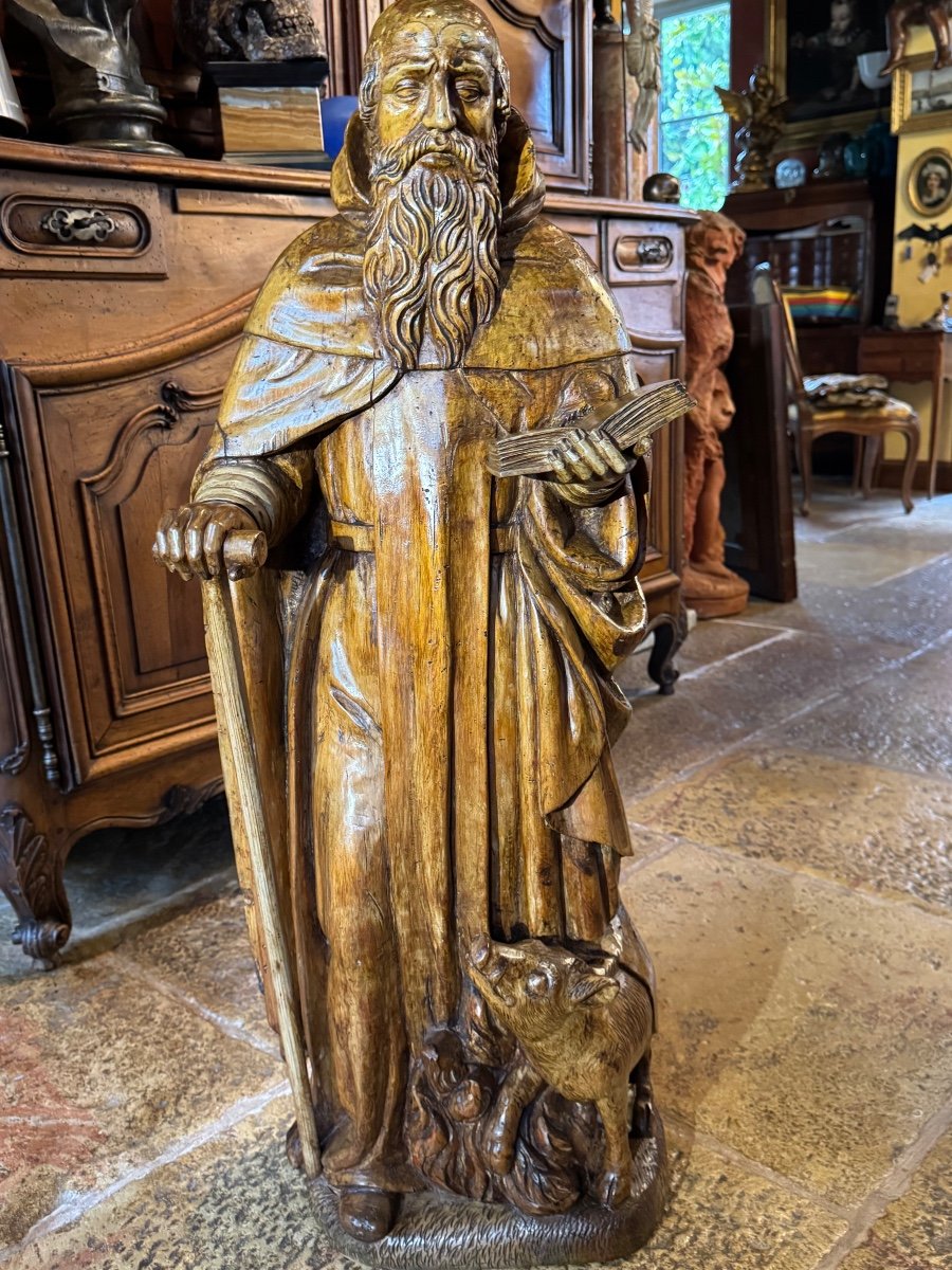 Statue Of Saint Anthony Abbot Accompanied By A Pig, End Of The 17th Century -photo-4