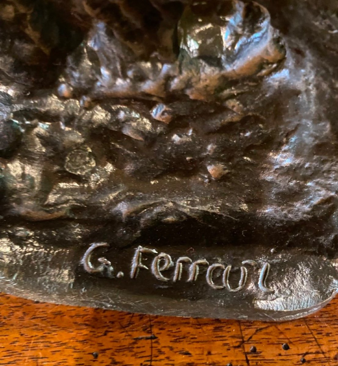 Mythological Bronze: The Abduction Of Dejanira By The Centaur Nessus, Signed Ferrari-photo-4