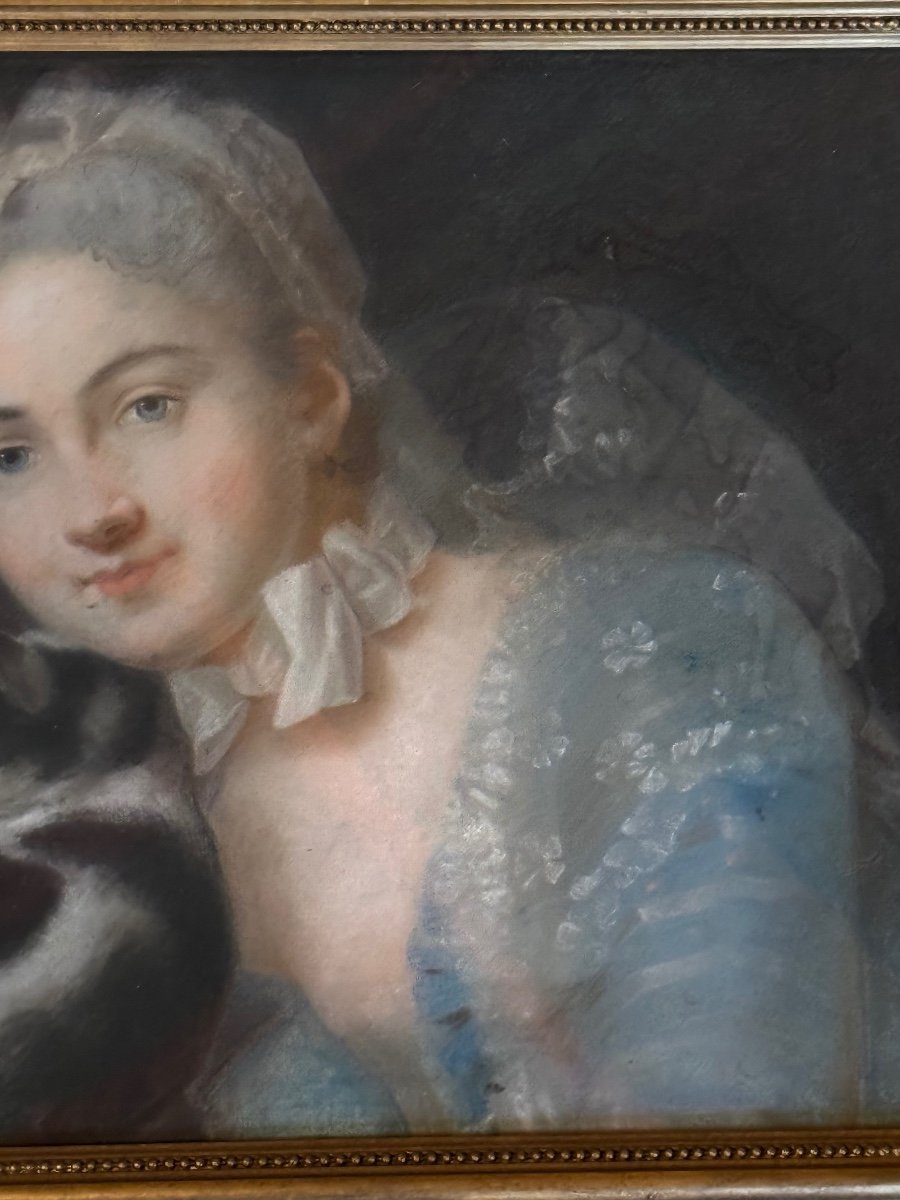 Pair Of Pastels With Young Women In The Louis XV Style -photo-8