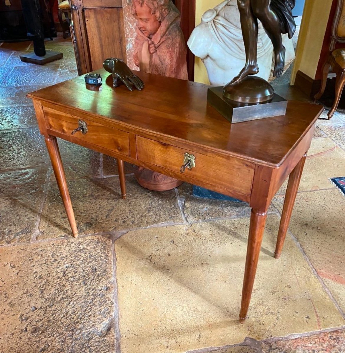 Table Bureau D’époque Directoire En Merisier, XIX Eme Siècle -photo-4