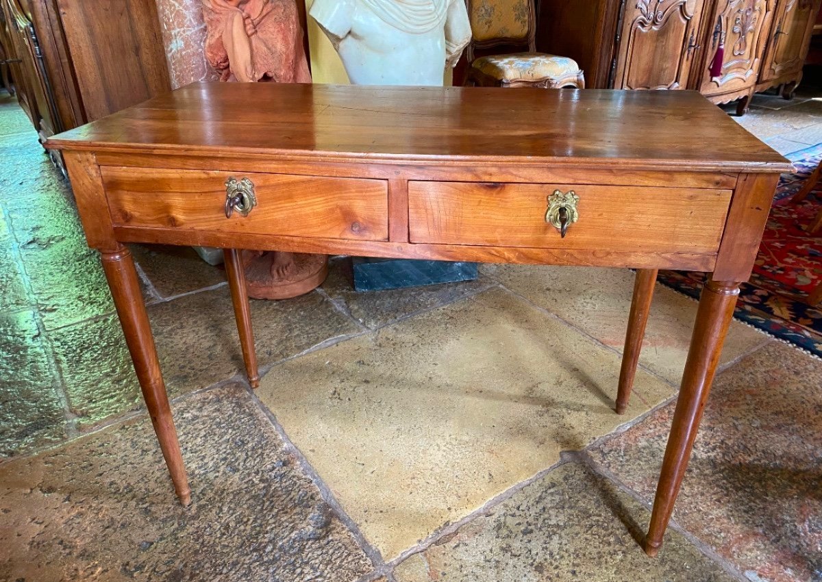 Table Bureau D’époque Directoire En Merisier, XIX Eme Siècle -photo-2