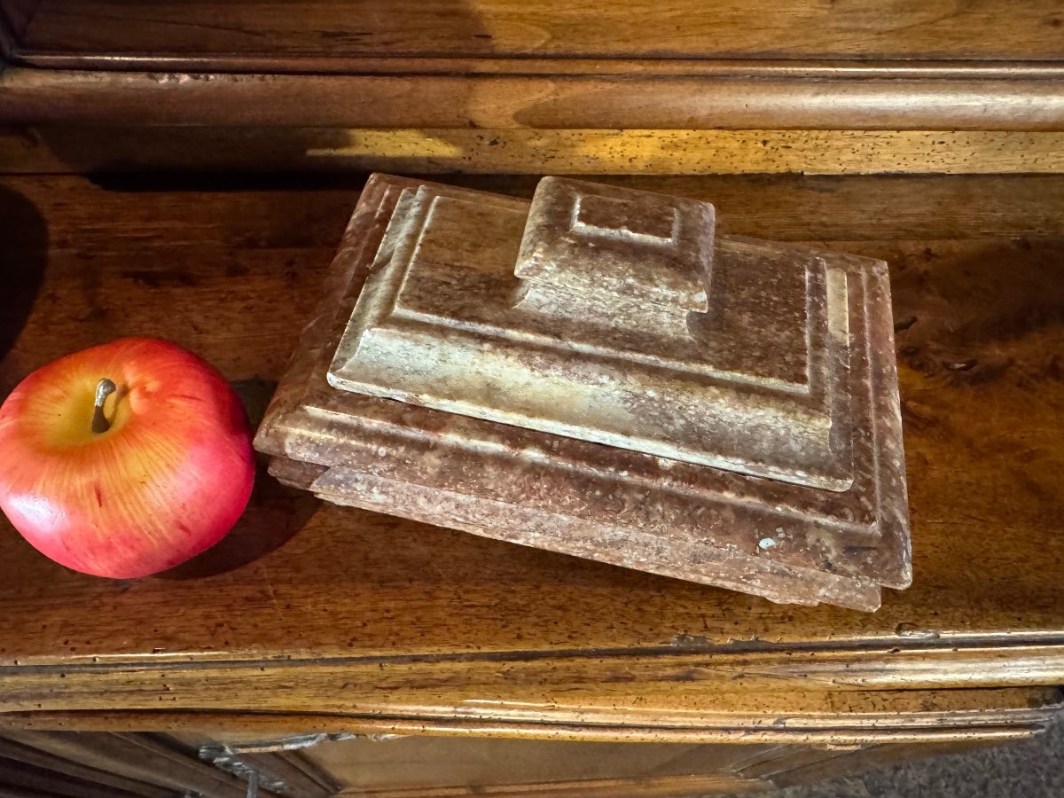 Marble Inkwell From The Beginning Of The 19th Century In The Louis XIV Style -photo-3