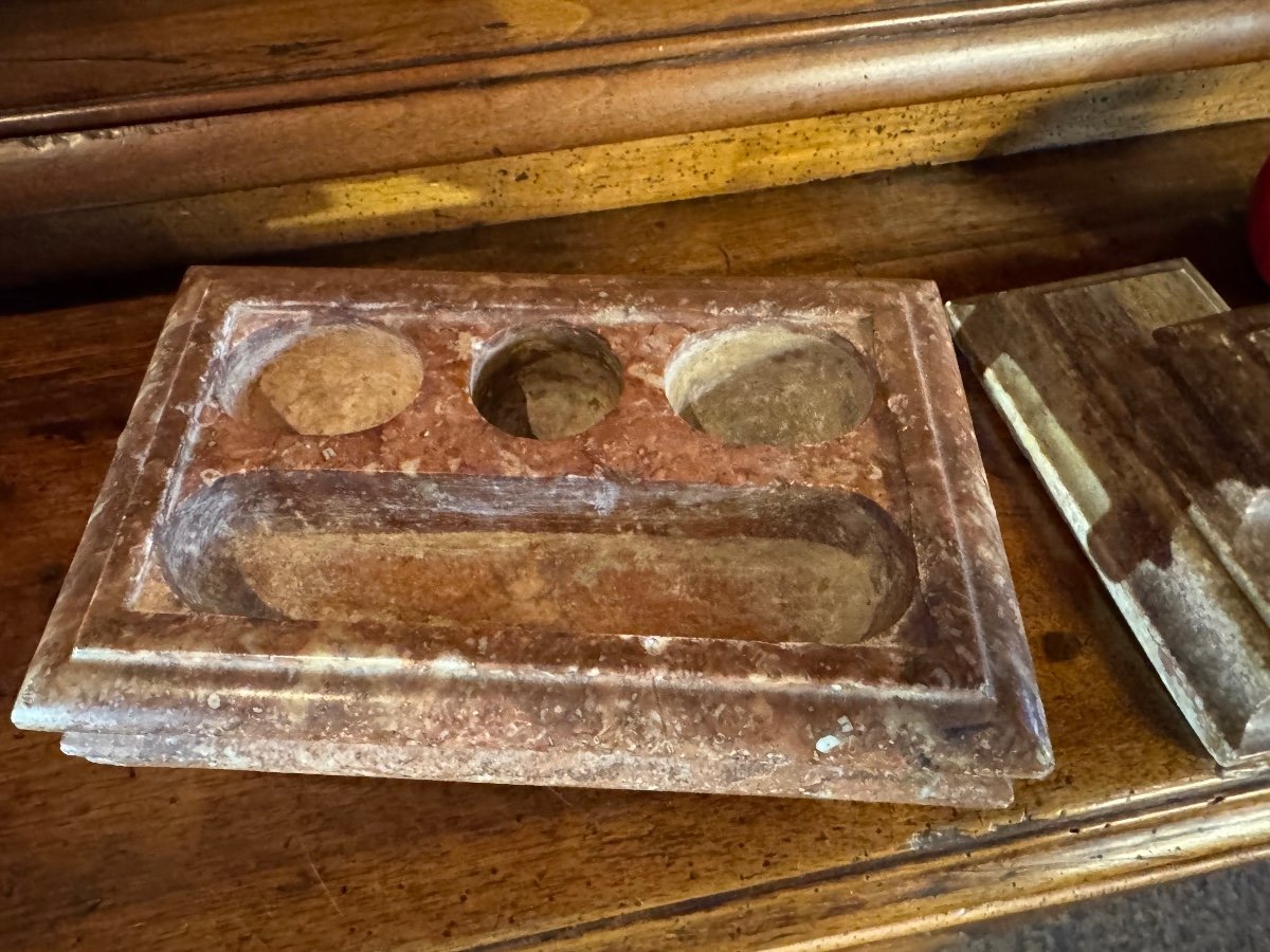 Marble Inkwell From The Beginning Of The 19th Century In The Louis XIV Style -photo-3