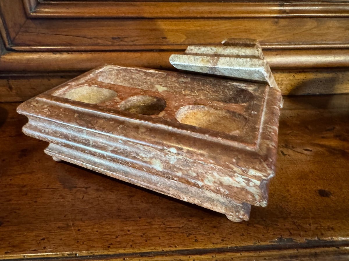 Marble Inkwell From The Beginning Of The 19th Century In The Louis XIV Style -photo-8