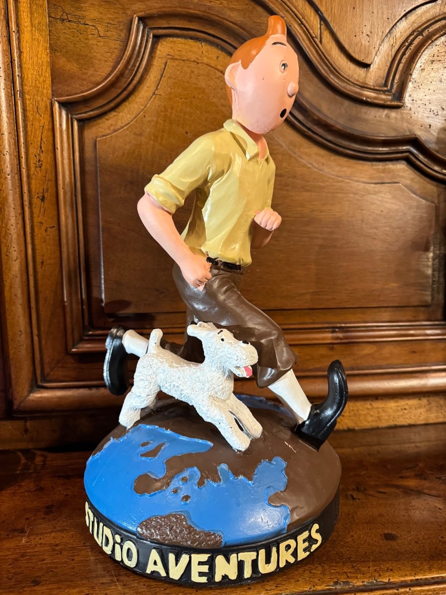 Tintin And Snowy, Advertising Statue From The 80s-photo-2