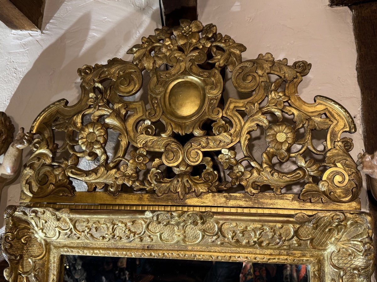 Regency Period Mirror In Gilded Wood, 18th Century -photo-1