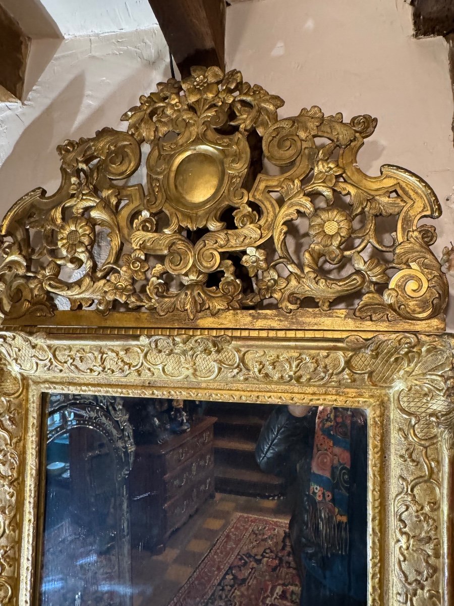 Regency Period Mirror In Gilded Wood, 18th Century -photo-4