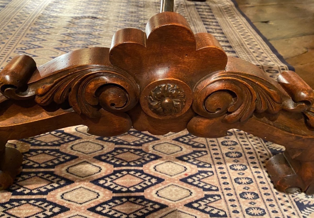 Renaissance Style Carved Walnut Table Forming A Desk -photo-1