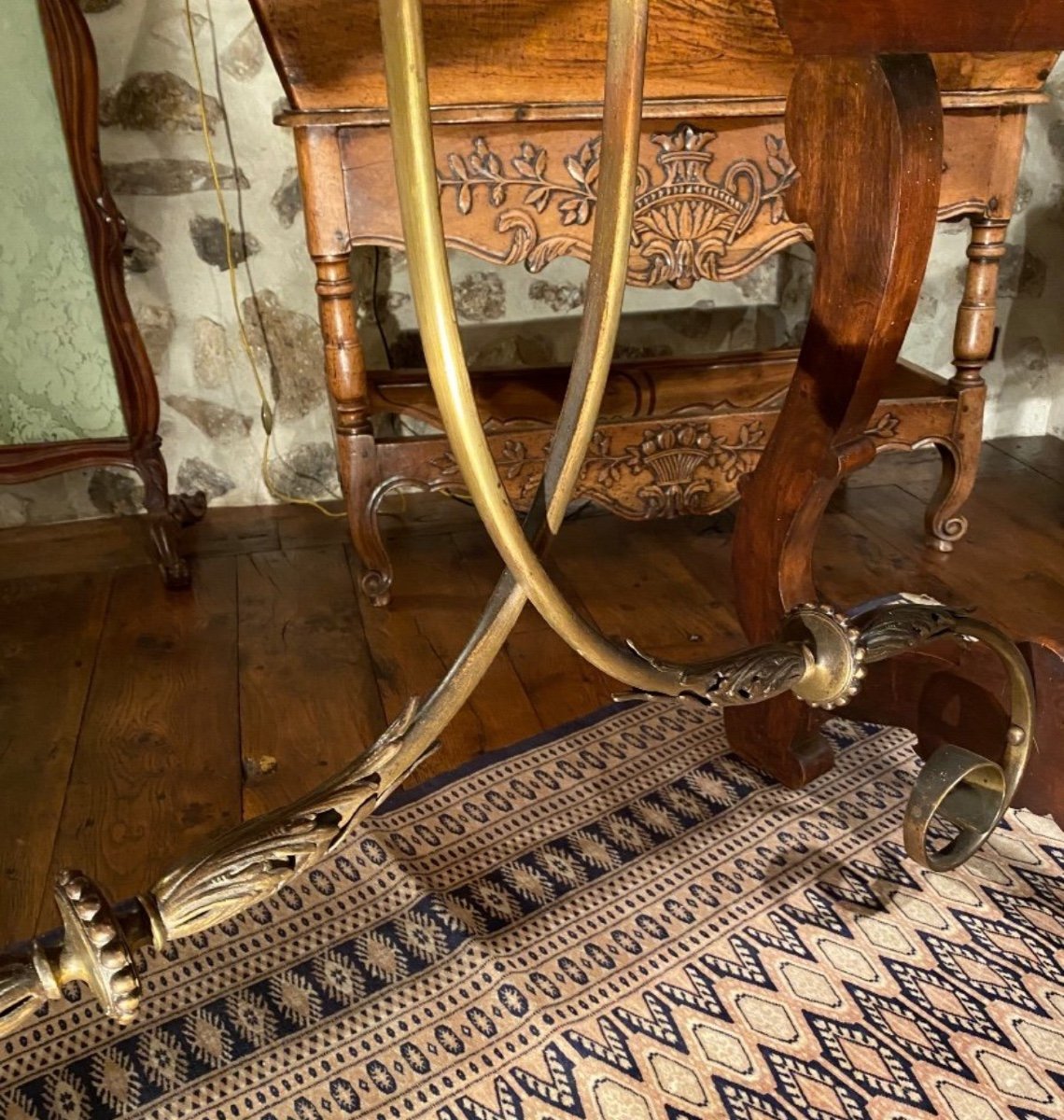 Renaissance Style Carved Walnut Table Forming A Desk -photo-5